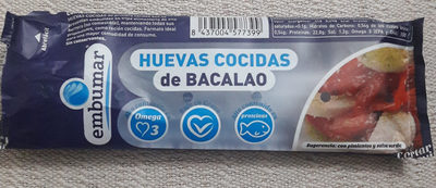 Huevas cocidas de bacalao