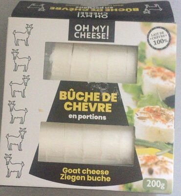 Bûche de chèvre en portions front packaging