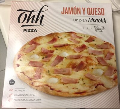 Pizza jamón y queso front packaging