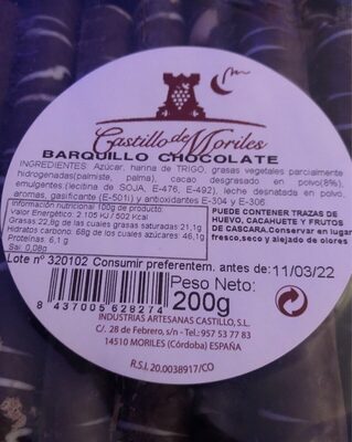 Barquillo de chocolate