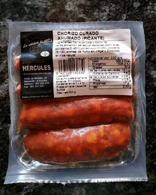 Chorizo curado ahumado (picante) front packaging