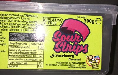 Sour strips Strawberry flavoured
