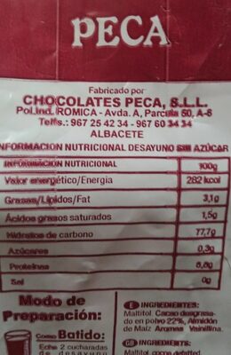 Chocolate front packaging