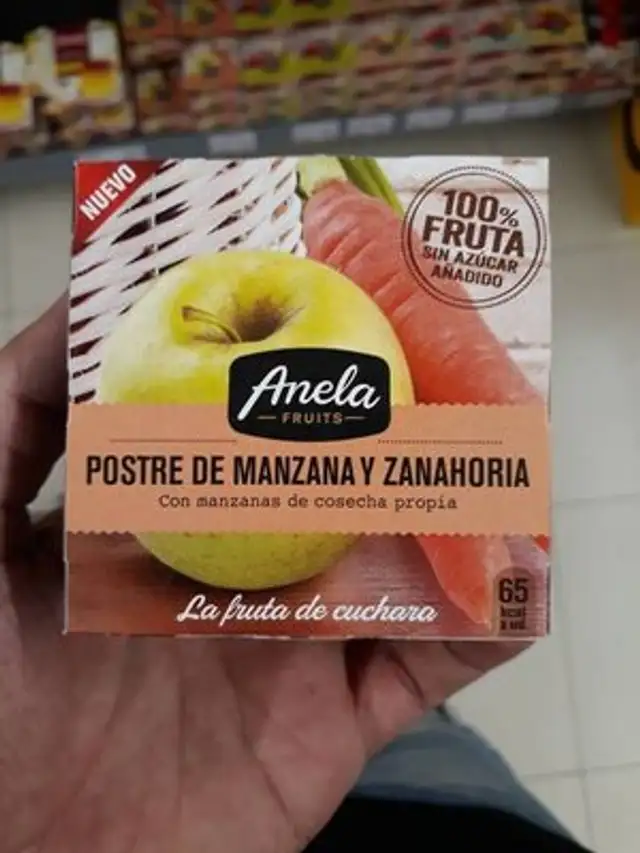 Postre de manzana y zanahoria front packaging