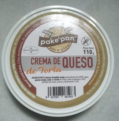Crema de queso de torta