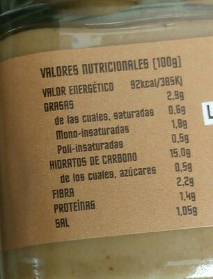 Mousse de boletus nutrition facts table