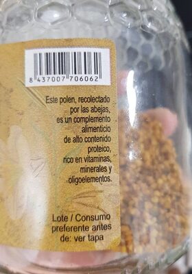 Polen de flores nutrition facts table