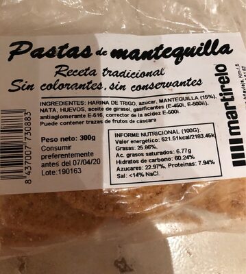 Pastas de mantequilla