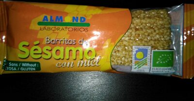 Barritas de sésamo con miel front packaging