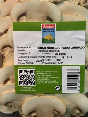 Champiñón cultivado laminado front packaging