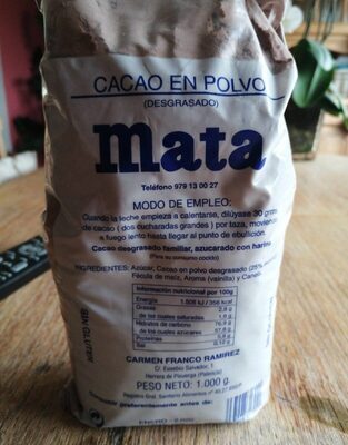 Cacao en polvo front packaging