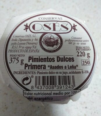 Pimientos Dulces Primera "Asados a Leña"