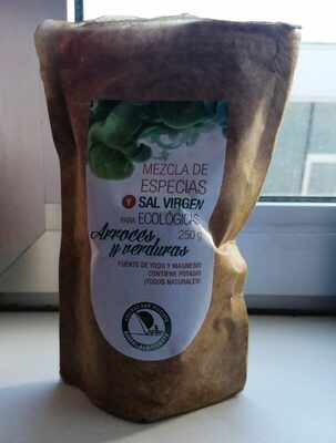 Mezcla de especias y sal virgen para ecológicas front packaging