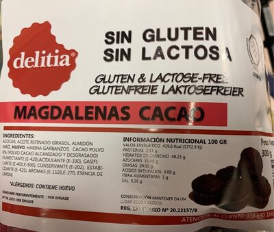 Magdalenas cacao front packaging