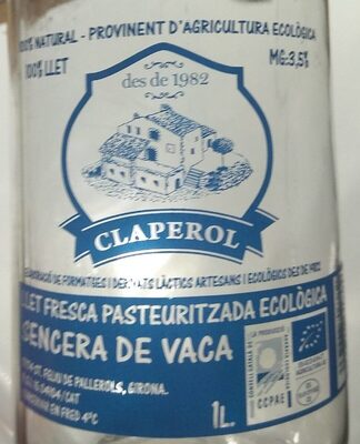 Llet sencera de vaca front packaging