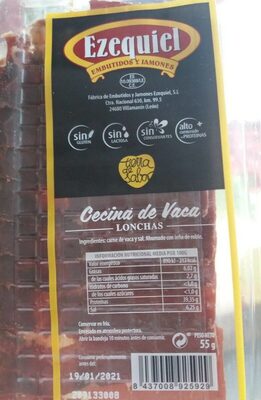 Cecina de vaca front packaging