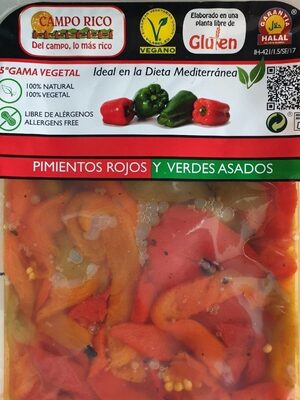 Pimiento rojo y pimiento verde asados