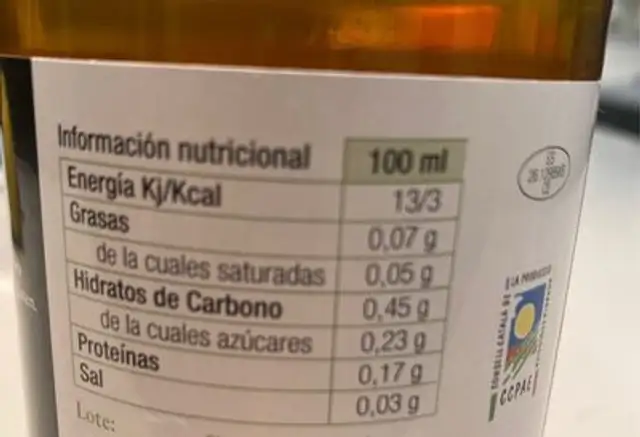 Caldo depurativo ecologico de vegetales nutrition facts table