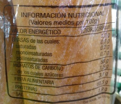3 barras de pan nutrition facts table