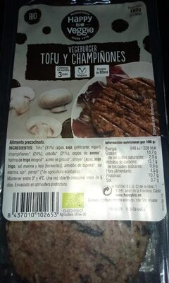 Vegburguer tofu y champiñones front packaging