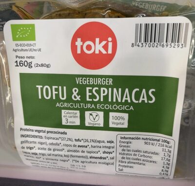 Vegeburger Tofu y Espinacas