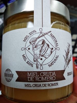 Miel de romero cruda front packaging