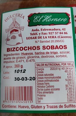 Bizcochos sobaos