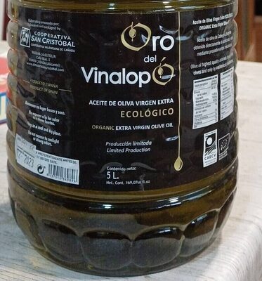 Aceite de oliva virgen extra ecológico front packaging