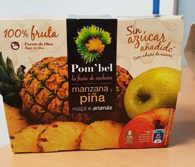 Compota de manzana y piña fruta sin azúcar añadido tarrinas front packaging