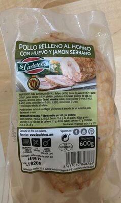 Pollo relleno al horno con huevo y jamon serrano
