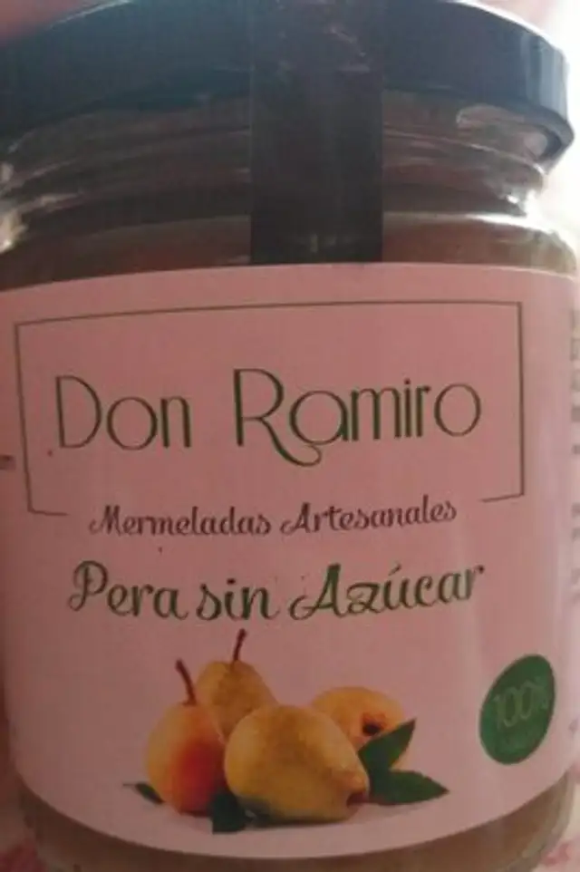 Mermeladas artesanales Pera sin azucar front packaging