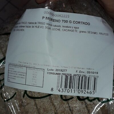 Pan moreno front packaging