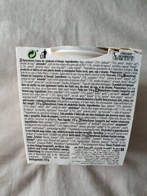 Soupe Courgette Fenouil S Gluten S Lactose ingredients label