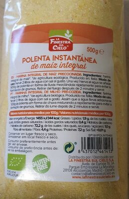 Polenta instantánea front packaging