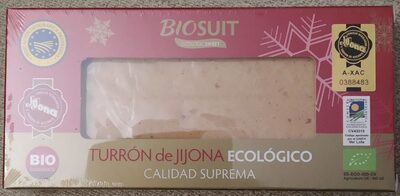 Turrón de Jijona ecológico calidad suprema