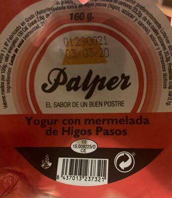 Yogur con mermelada de higos pasos