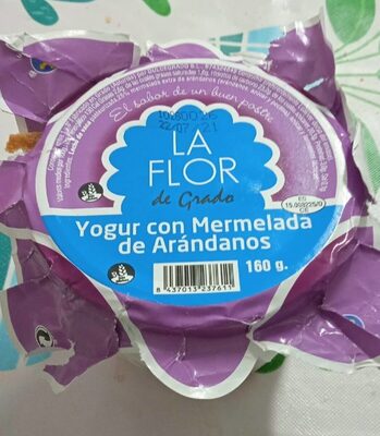 Yogur con mermelada de arándanos