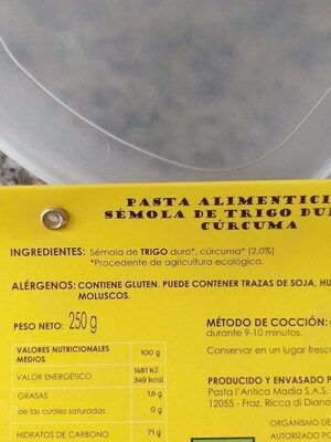 Los lositos ingredients label