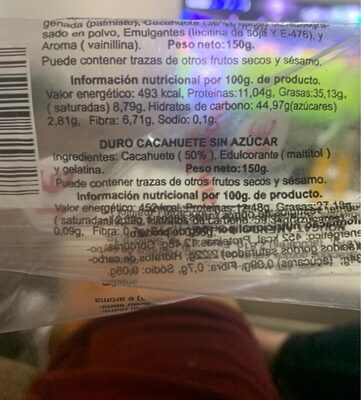 Guirlache de cacahuete sin azucar