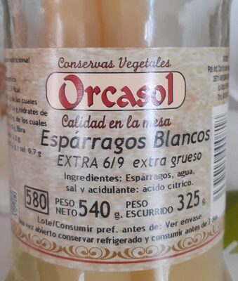 Espárragos blancos front packaging