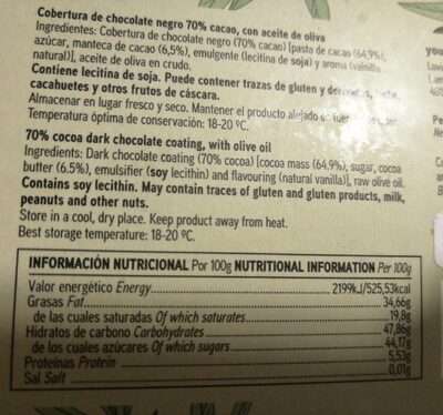 OHL! VE nutrition facts table
