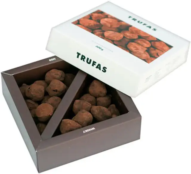Trufas de chocolate front packaging