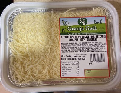 Canelones de pollo con bechamel