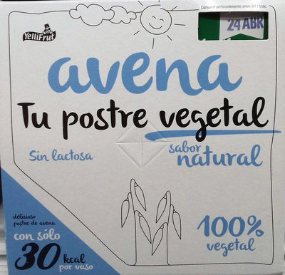 Postre de avena front packaging