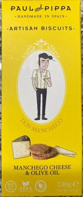 Manchego Cheese and Olive Oil cookies front packaging