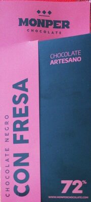 Chocolate negro 72% cacao con fresa