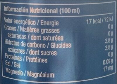 Ocean recovery lemon nutrition facts table