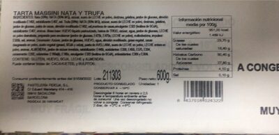 Tarta massini nata y trufa