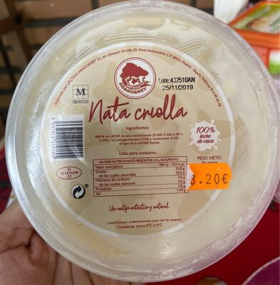 Nata criolla front packaging