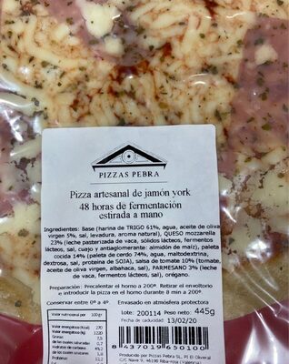 Pizza artesanal de jamon york